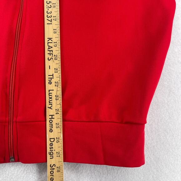 ADIDAS Jacket Mens L Trefoil Full Zip Retro Track Varsity 3 Stripe Nylon Red VTG - Picture 12 of 13